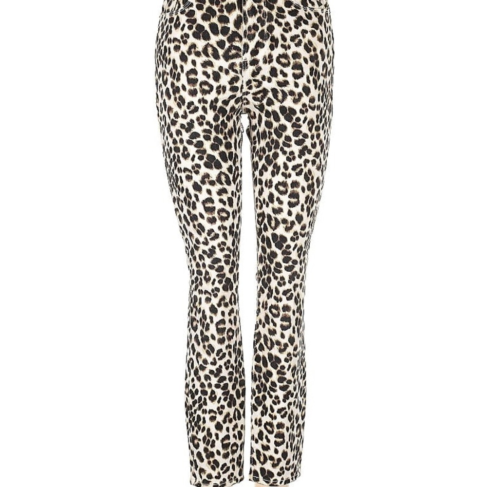 Frame Denim Leopard Print Pants - Ali High Rise Cigarette